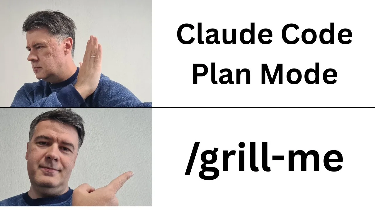 Comparison meme contrasting Claude Code Plan Mode with /grill-me.